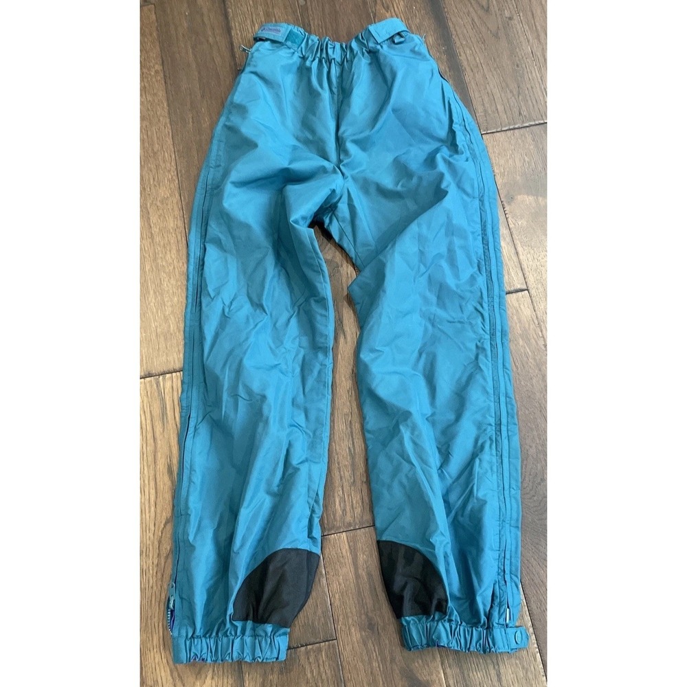 Vintage Columbia Snow Ski Pants Womens S Teal Purple Reversible Full Leg Zipper